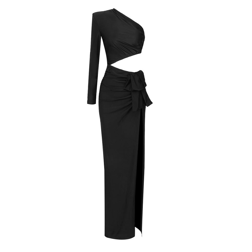 Dress Women's Long Sleeved Hollow Slit