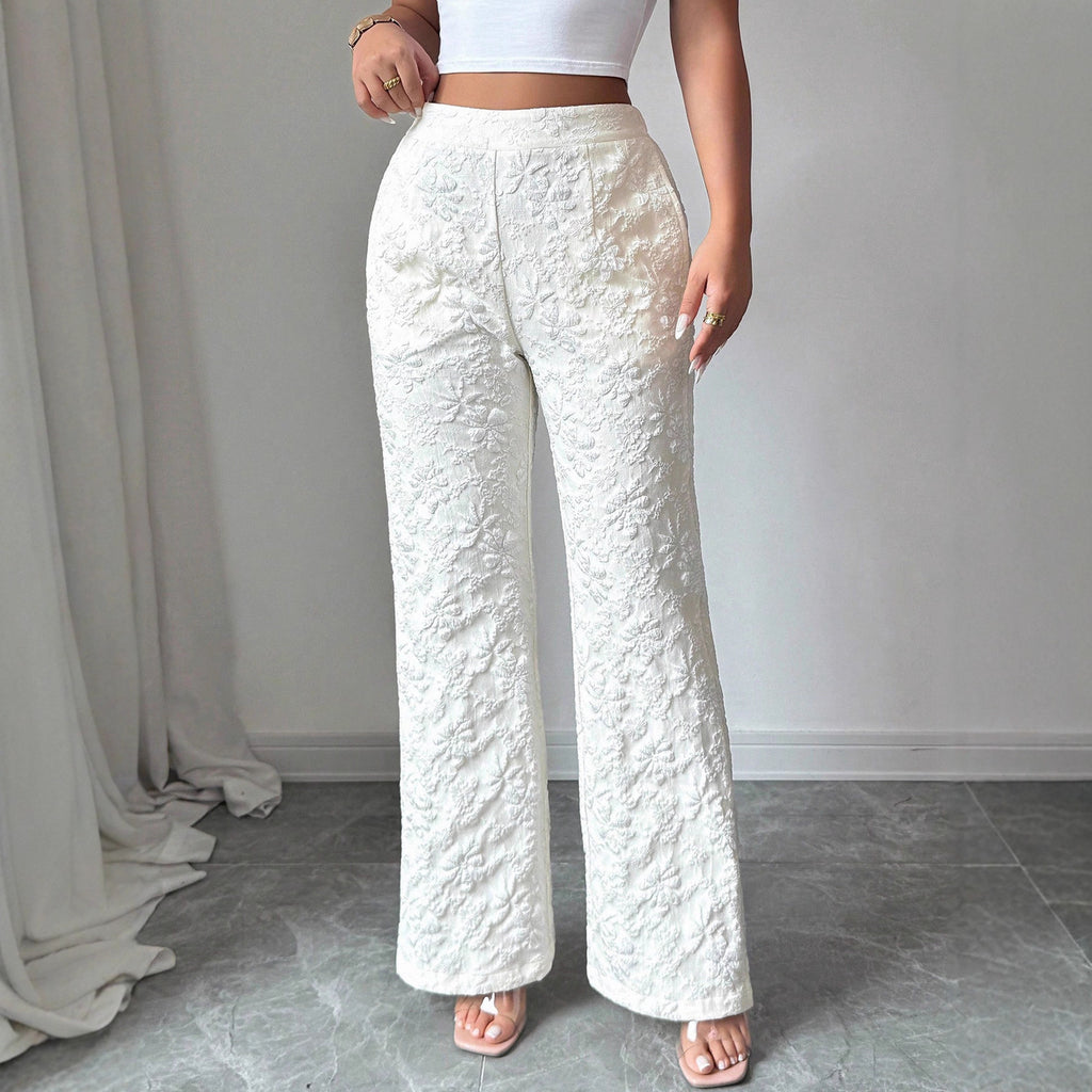 Women's Pants Fashion Mid-waist Casual Floral