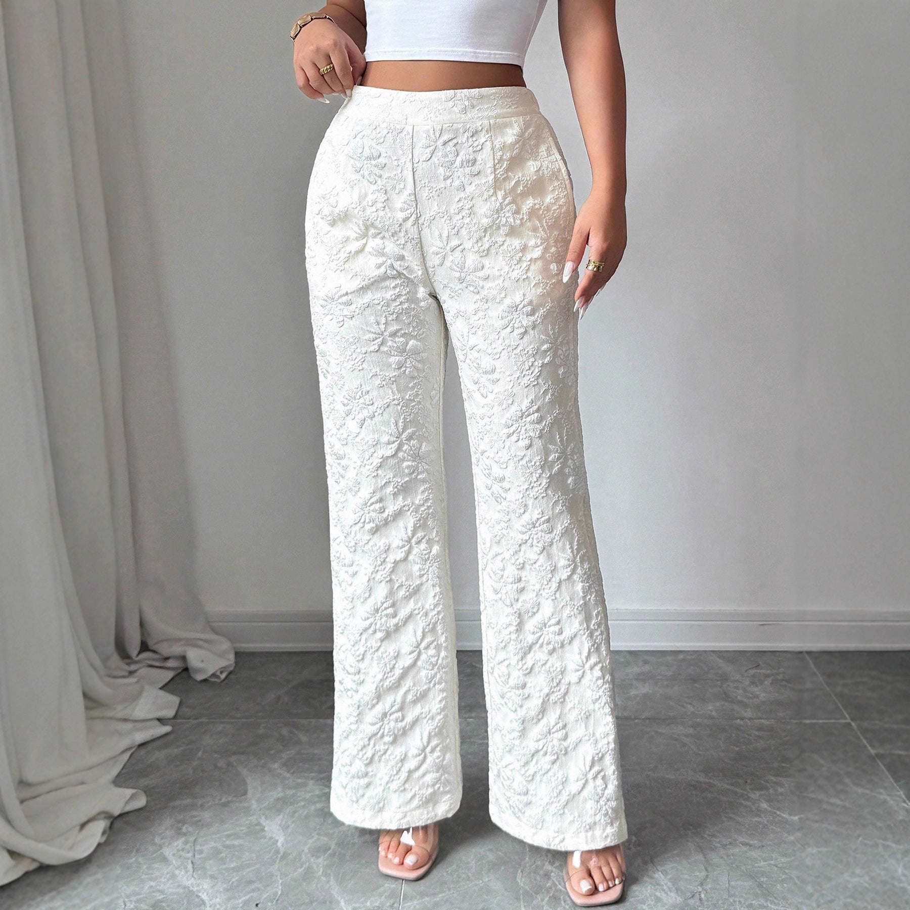 Women's Pants Fashion Mid-waist Casual Floral