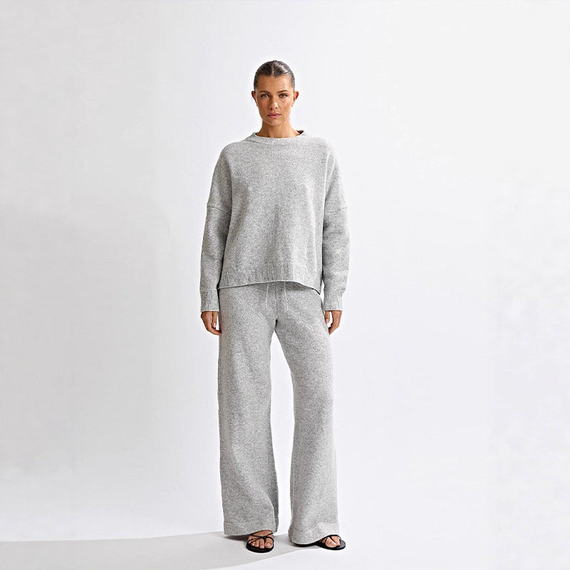 Set Pants Swearter For WomenRound-neck