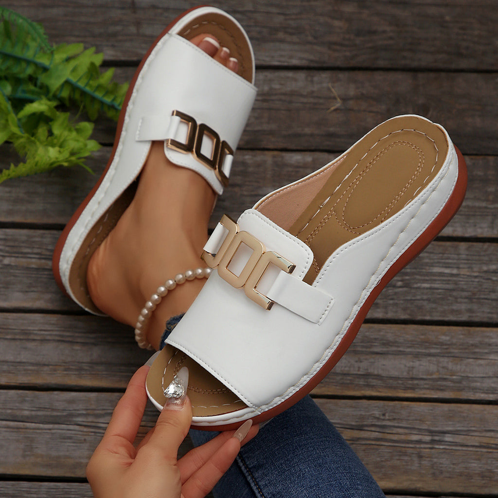 Sandals Summer Fashion Platform Peep-toed Slides