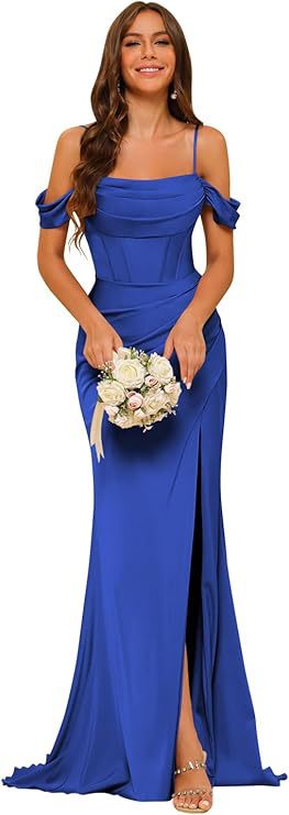 Dress Off-the-shoulder Satin Bridesmaid Corset Ball Gown