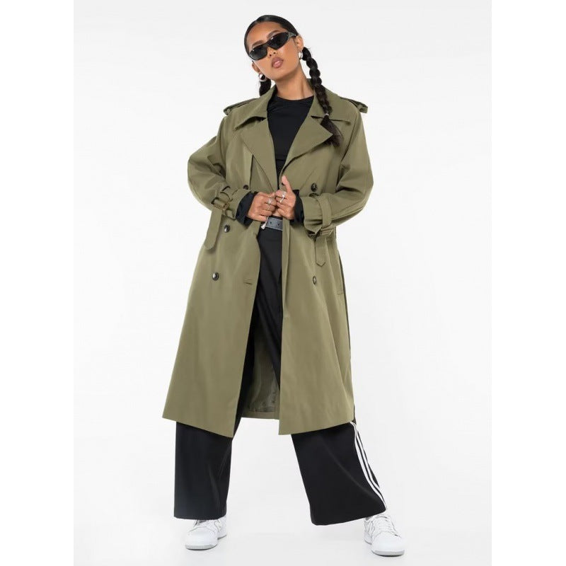 Women's Fashion Casual Long Trench Coat