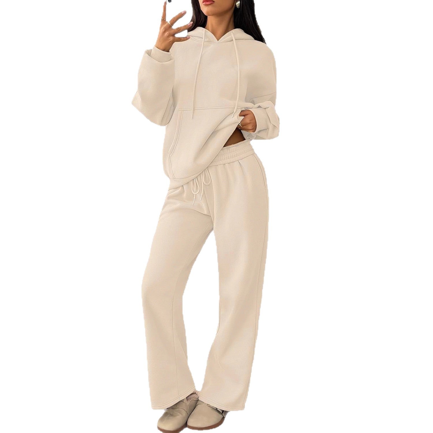 Set 2- Piece Autumn And Winter Casual Hooded Sweatshirt
