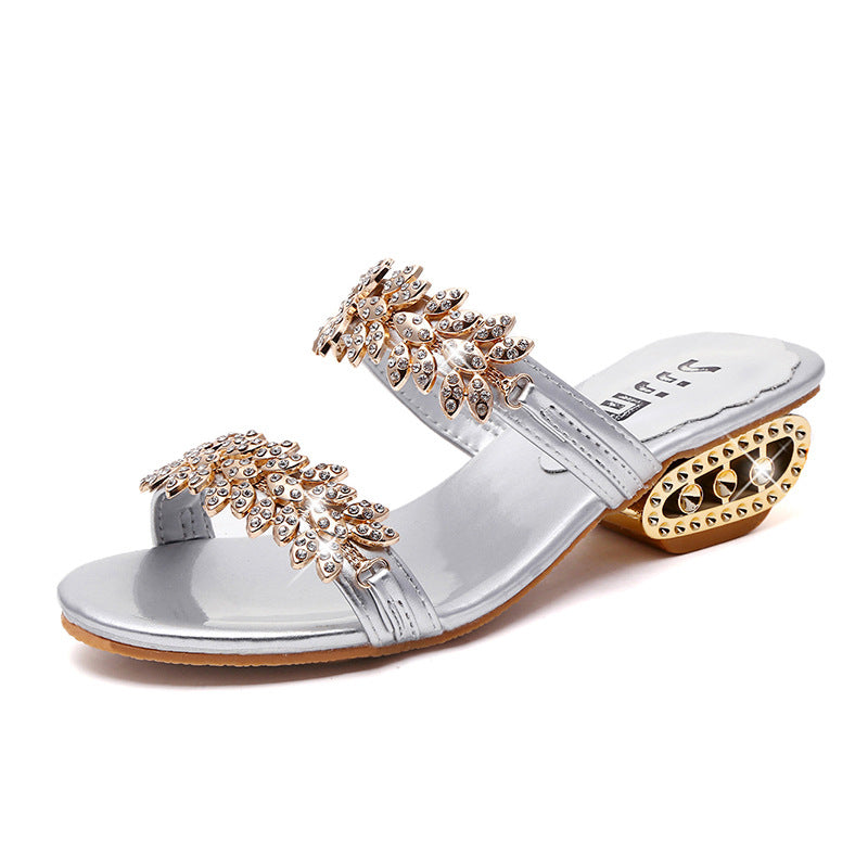 Sandals And Slippers Women's Shoes Fashion Mid-Heel  Casual Thick Heels