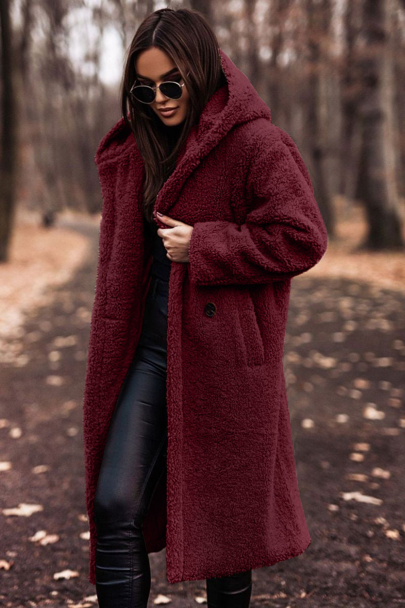 Autumn Winter Fashion Elegant Long Coat Jacket Female Teddy Coat Outwear Ladies