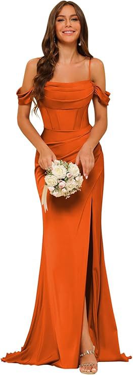 Dress Off-the-shoulder Satin Bridesmaid Corset Ball Gown