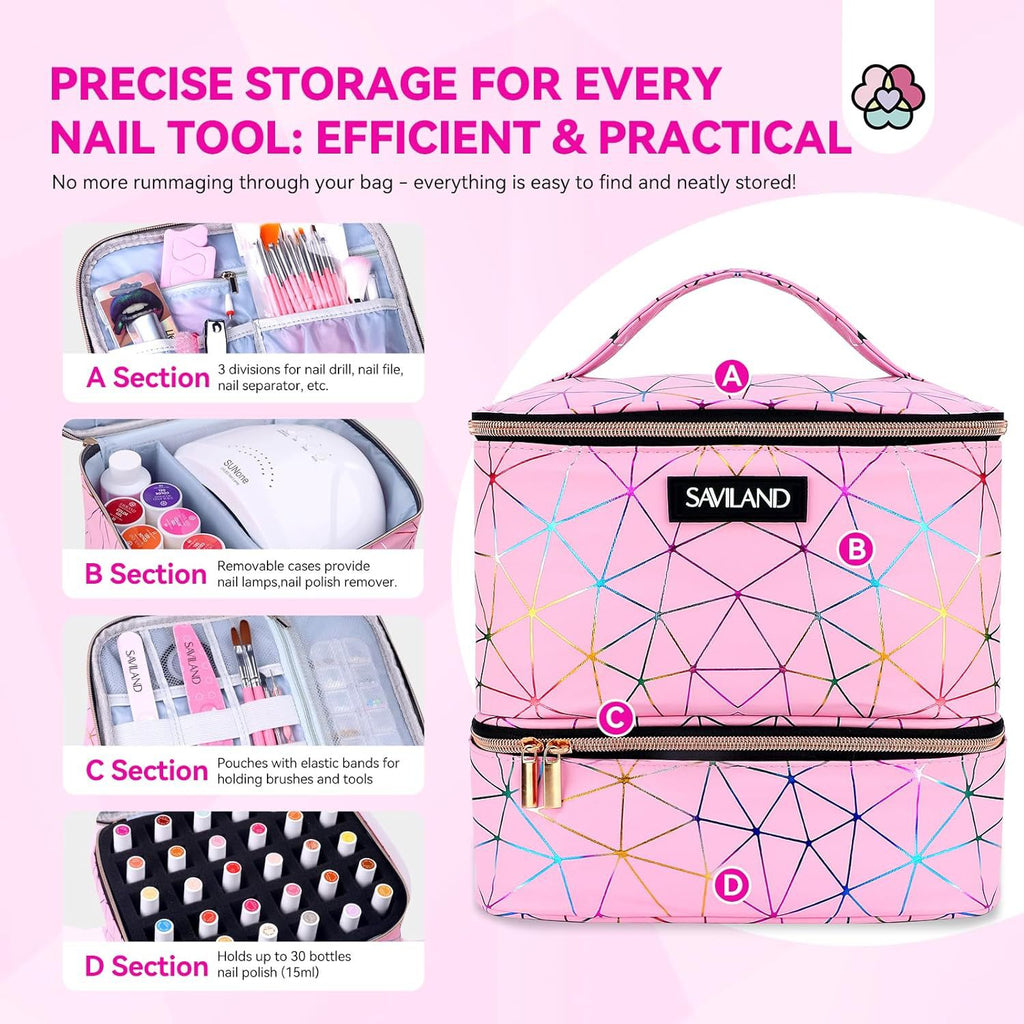 Travel Cosmetic Bag Nail Polish Portable