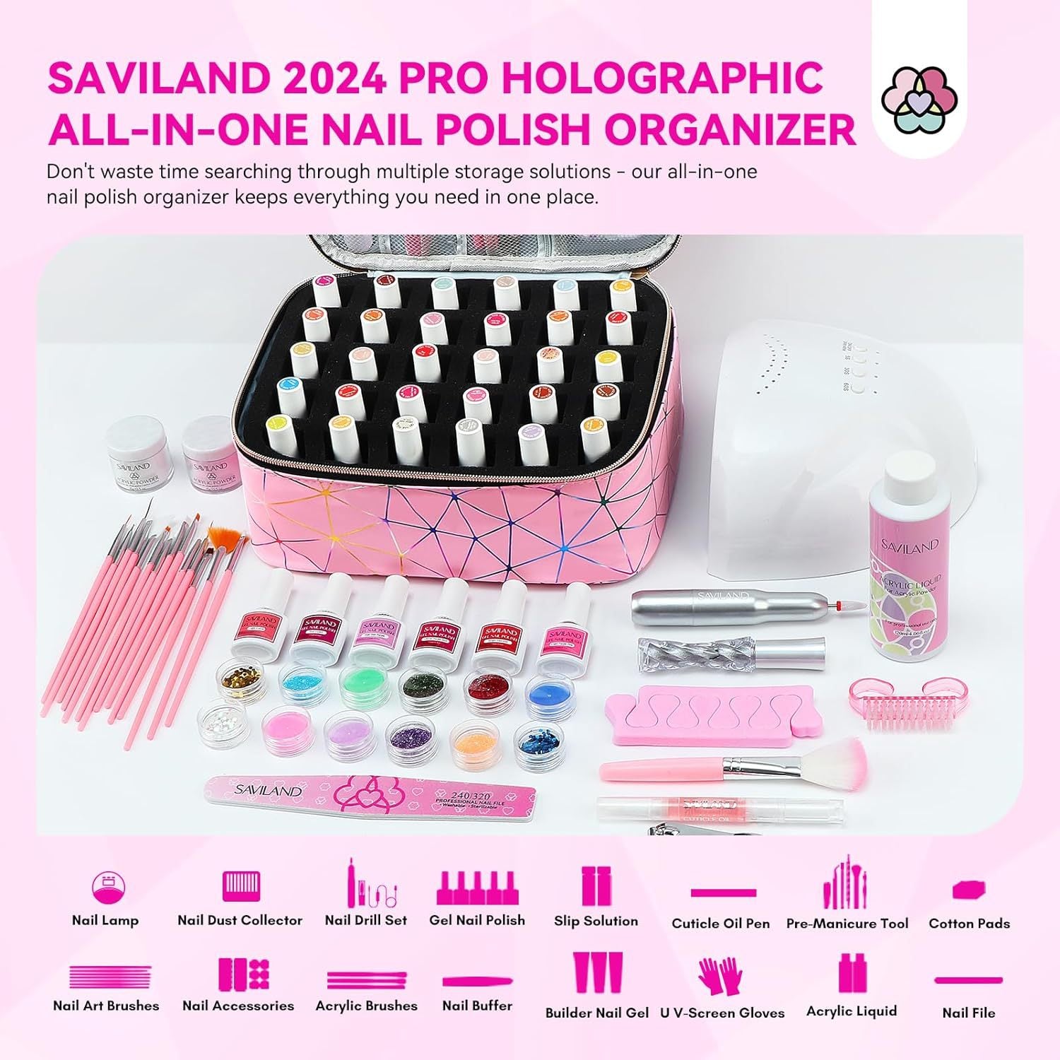 Travel Cosmetic Bag Nail Polish Portable