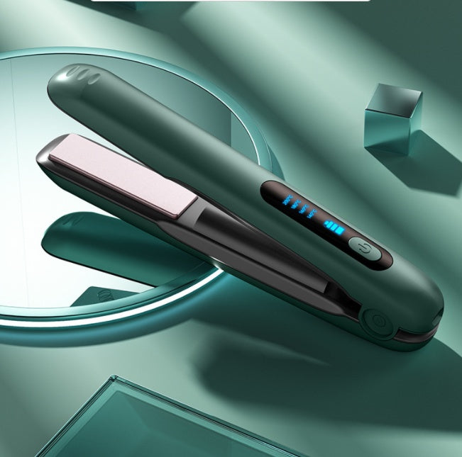 Wireless Hair Straightener Flat Iron Mini 2 IN 1 Roller USB Portable Cordless Curler 4 Levels Dry And Wet Uses
