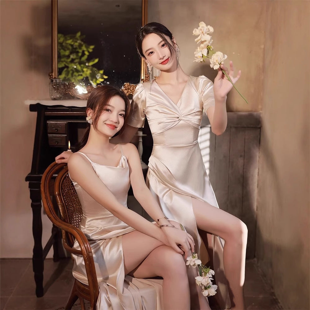 Simple And Light Luxury SatinFormal Dress