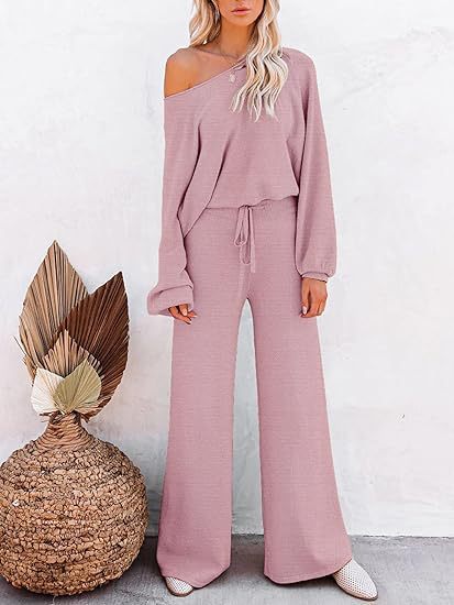 Set Casual Solid Color Long-sleeved Trousers Two-piece