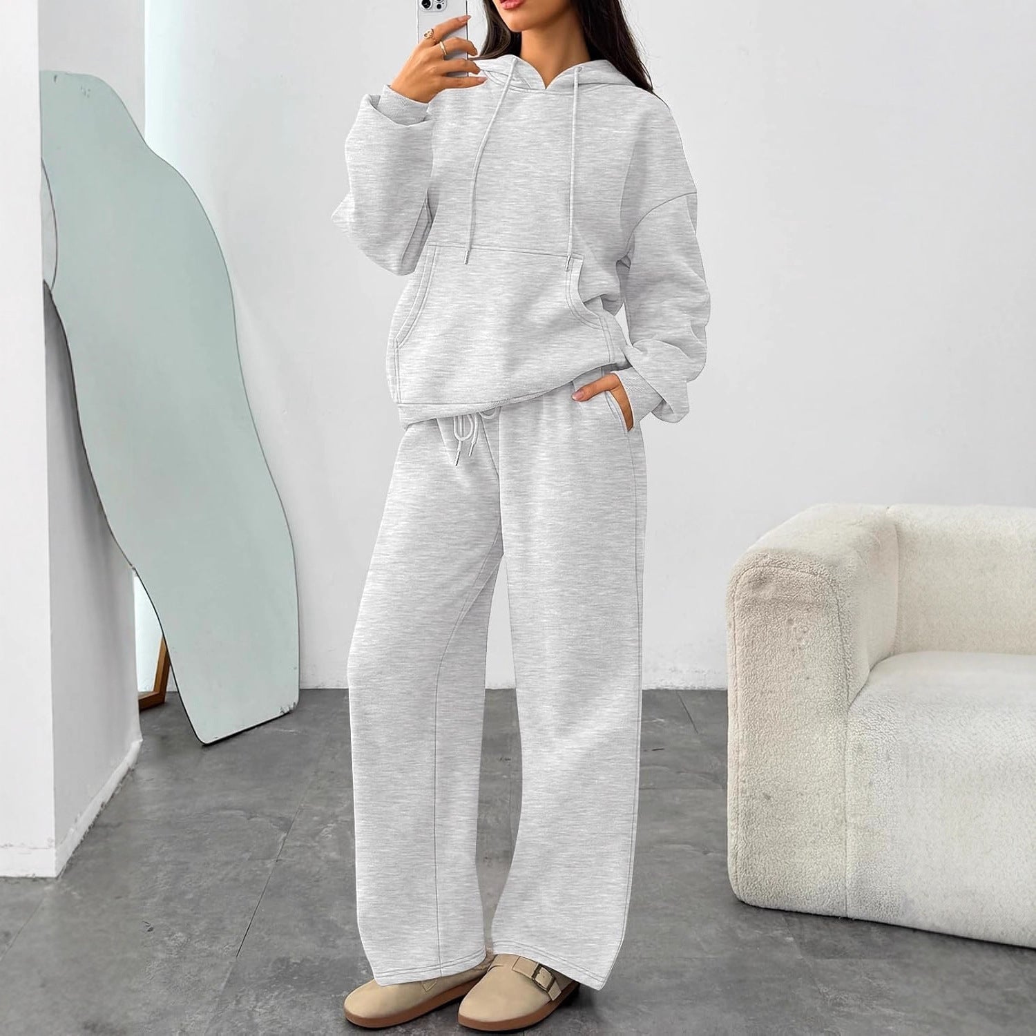 Set 2- Piece Autumn And Winter Casual Hooded Sweatshirt