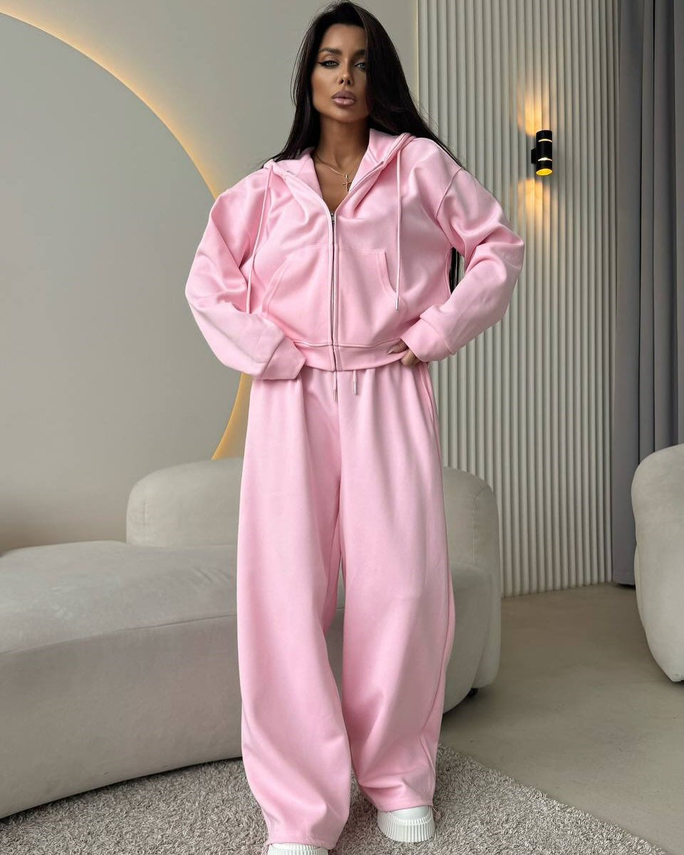 Hoodie Lace-up Trousers Two-piece Set
