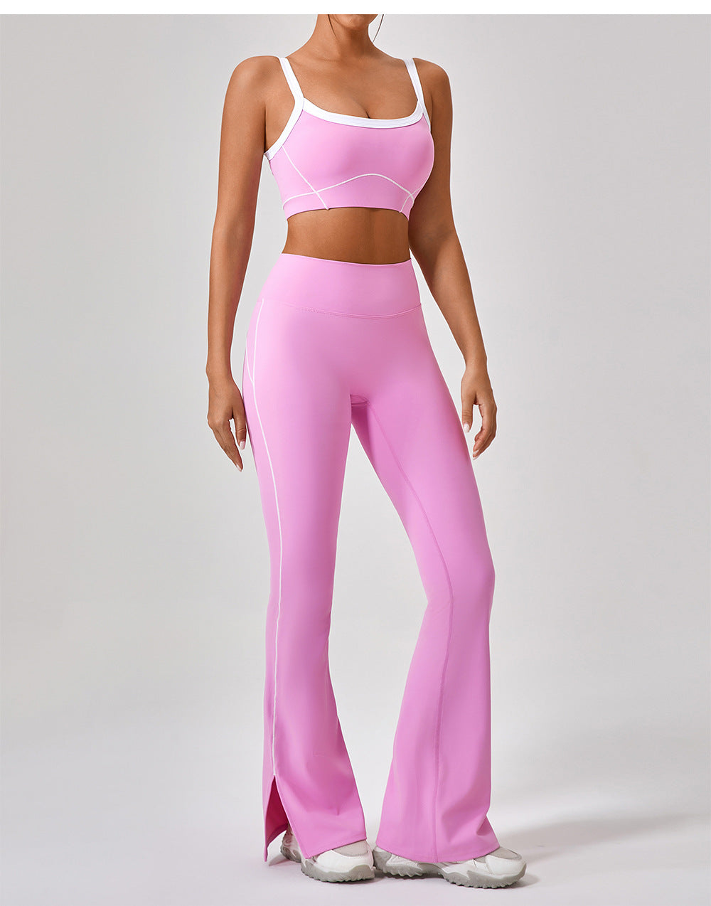 Outdoor Sports Gym Suits Women's  Contrast Color Fitness Set Outfits
