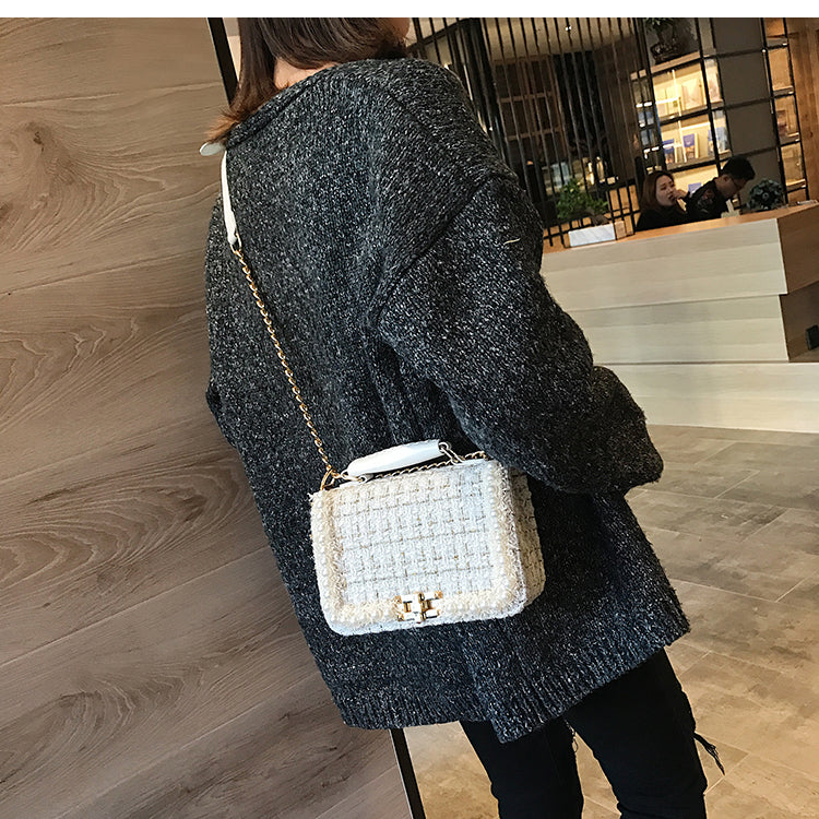 Chain bag pearl fashion small square bag