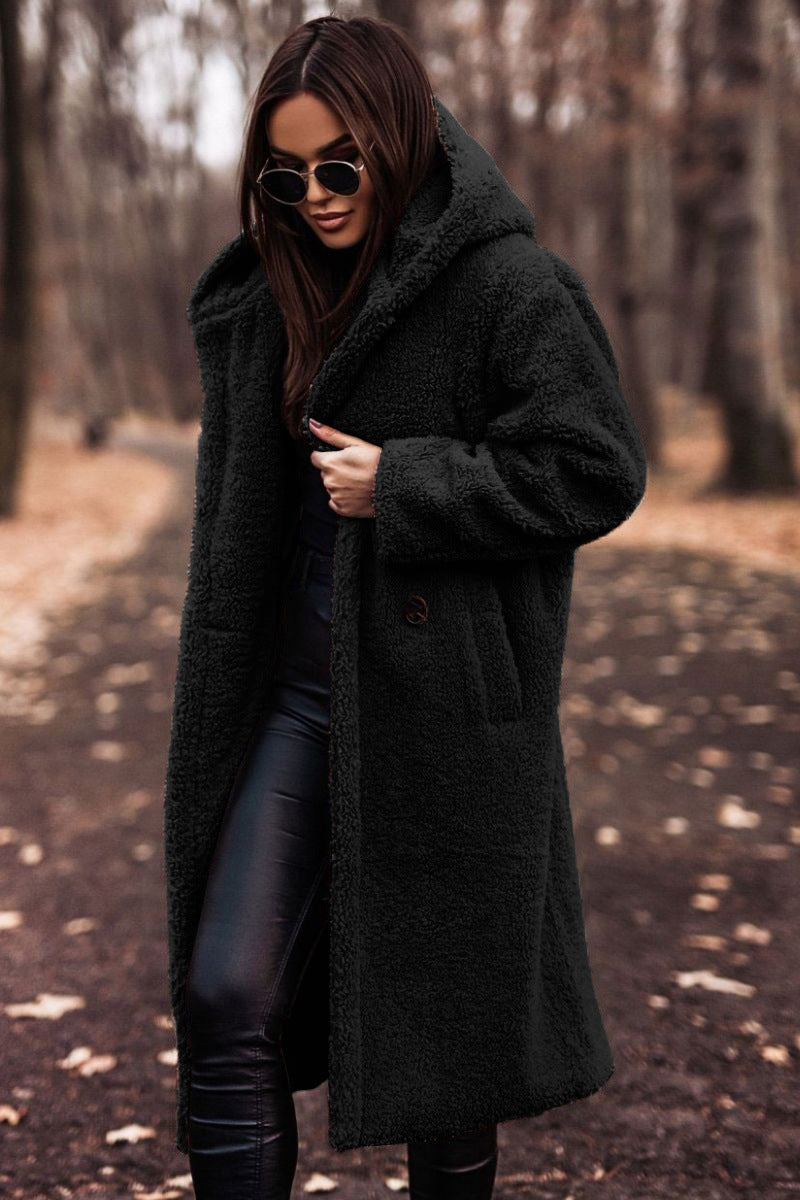 Autumn Winter Fashion Elegant Long Coat Jacket Female Teddy Coat Outwear Ladies