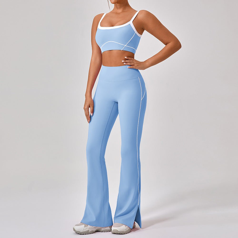 Outdoor Sports Gym Suits Women's  Contrast Color Fitness Set Outfits