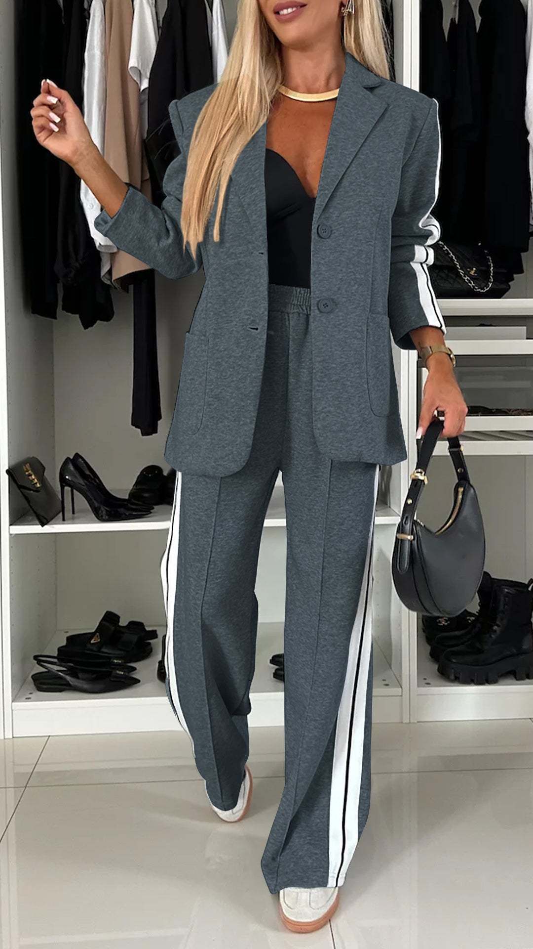 Women's Casual Suit Lapel Single-breasted Jacket