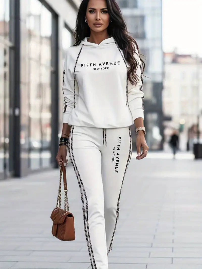 Set 2-Piece Women's Autumn And Winter Sweatsuit Casual Fashion Sporty