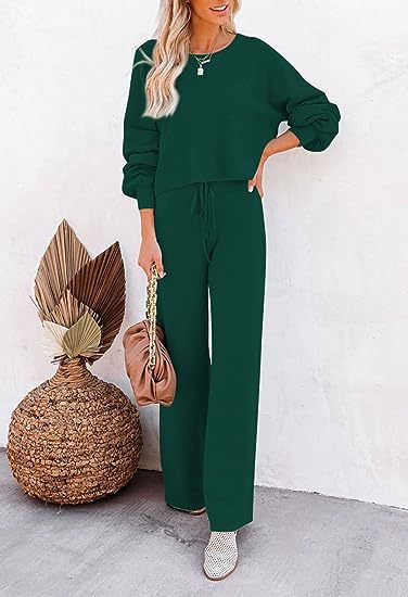 Set Casual Solid Color Long-sleeved Trousers Two-piece