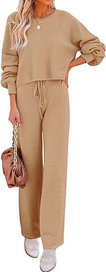 Set Casual Solid Color Long-sleeved Trousers Two-piece