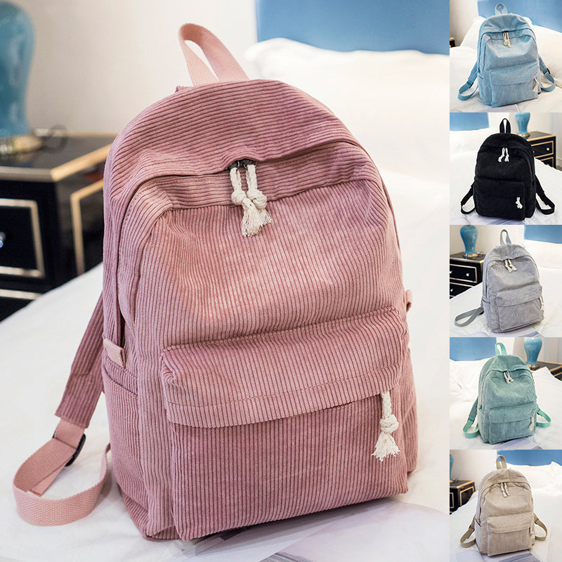 Bags School Corduroy Backpack Students