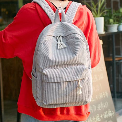 Bags School Corduroy Backpack Students