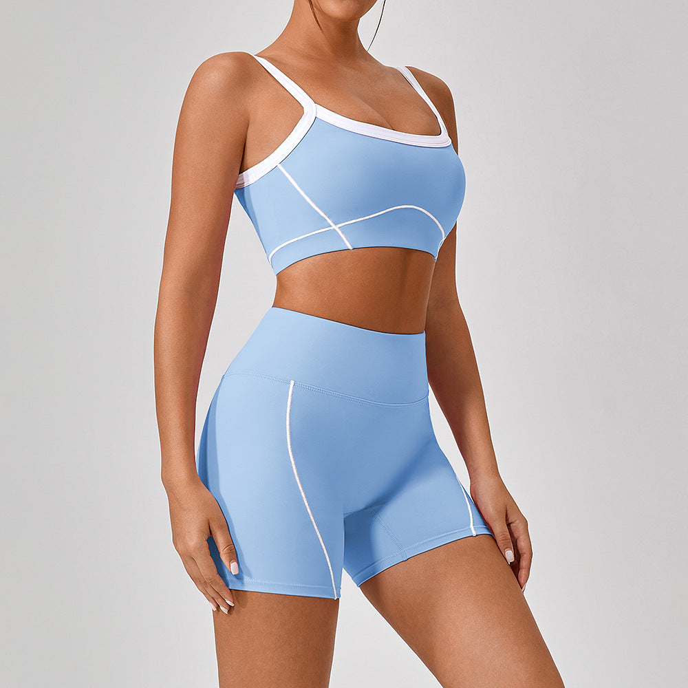Outdoor Sports Gym Suits Women's  Contrast Color Fitness Set Outfits