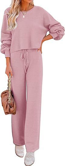 Set Casual Solid Color Long-sleeved Trousers Two-piece