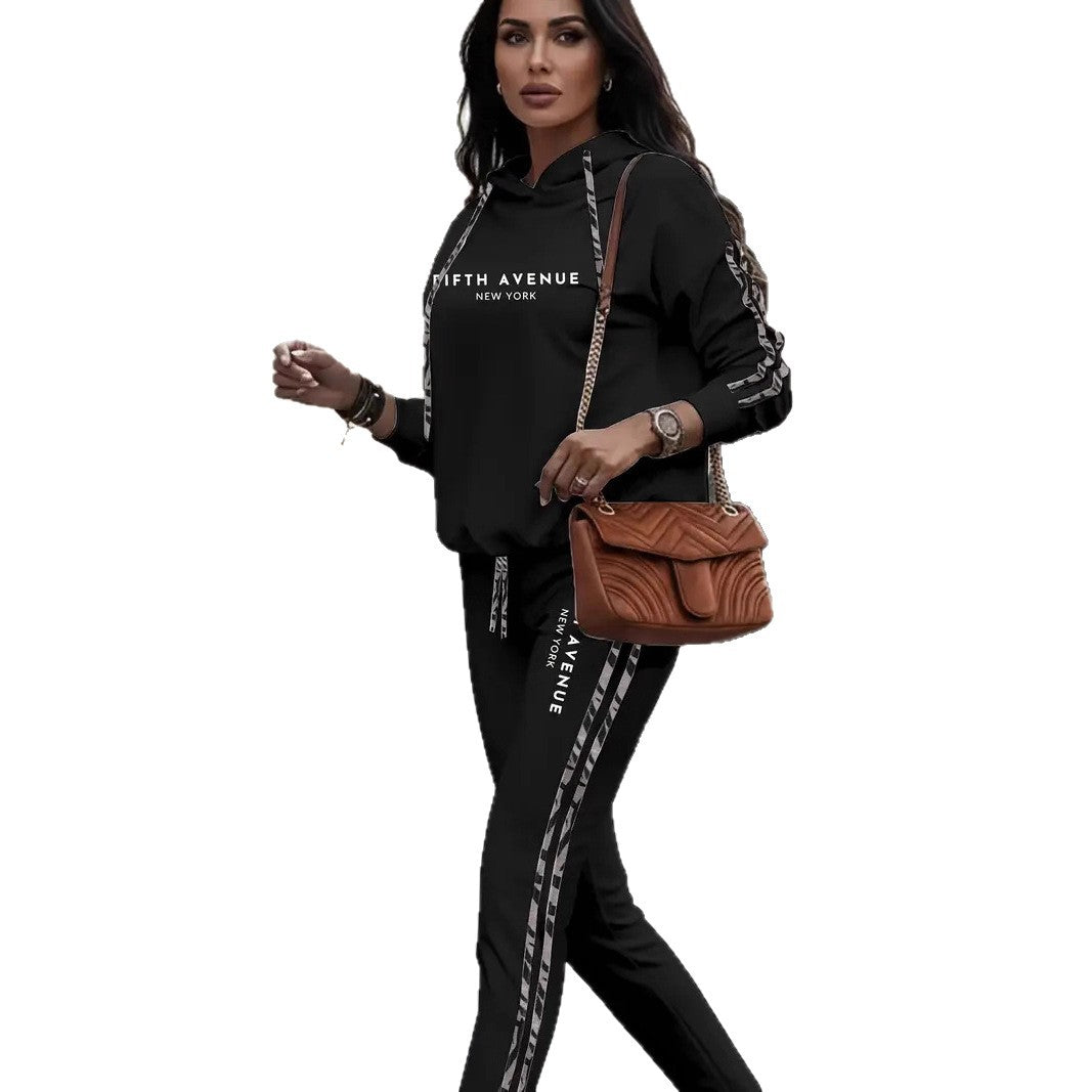 Set 2-Piece Women's Autumn And Winter Sweatsuit Casual Fashion Sporty