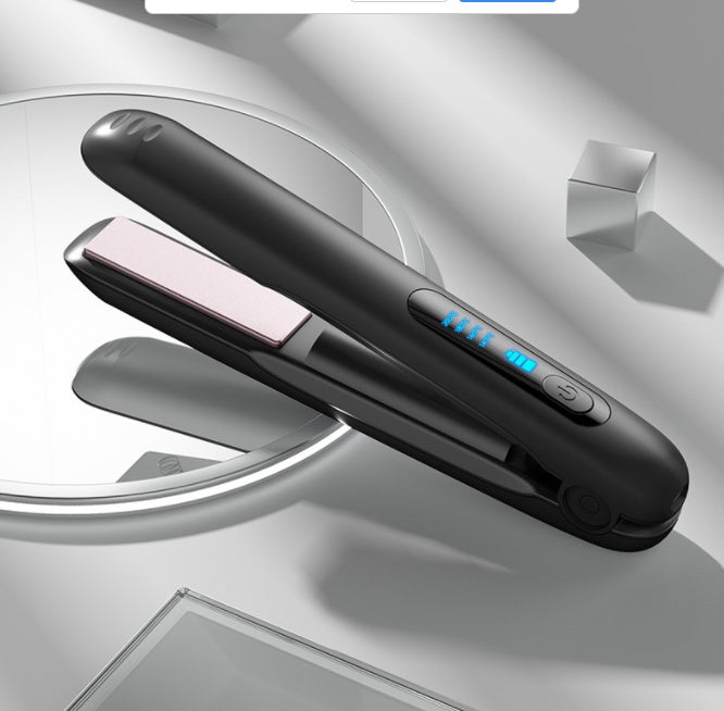 Wireless Hair Straightener Flat Iron Mini 2 IN 1 Roller USB Portable Cordless Curler 4 Levels Dry And Wet Uses