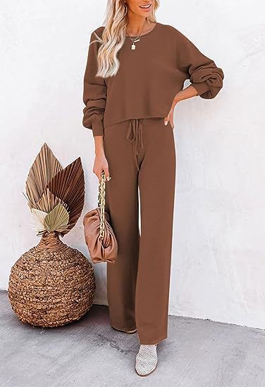 Set Casual Solid Color Long-sleeved Trousers Two-piece