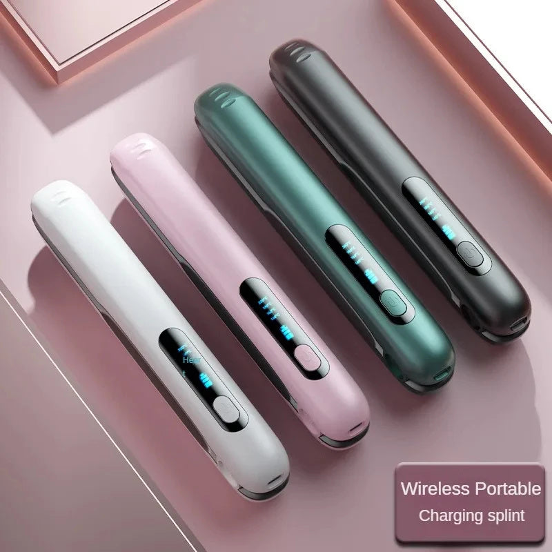 Wireless Hair Straightener Flat Iron Mini 2 IN 1 Roller USB Portable Cordless Curler 4 Levels Dry And Wet Uses