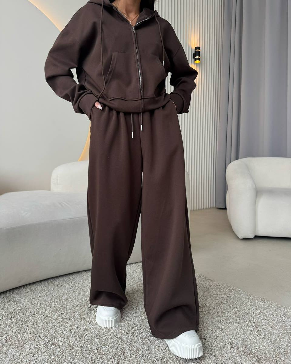 Hoodie Lace-up Trousers Two-piece Set
