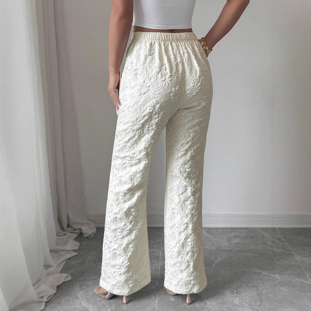 Women's Pants Fashion Mid-waist Casual Floral