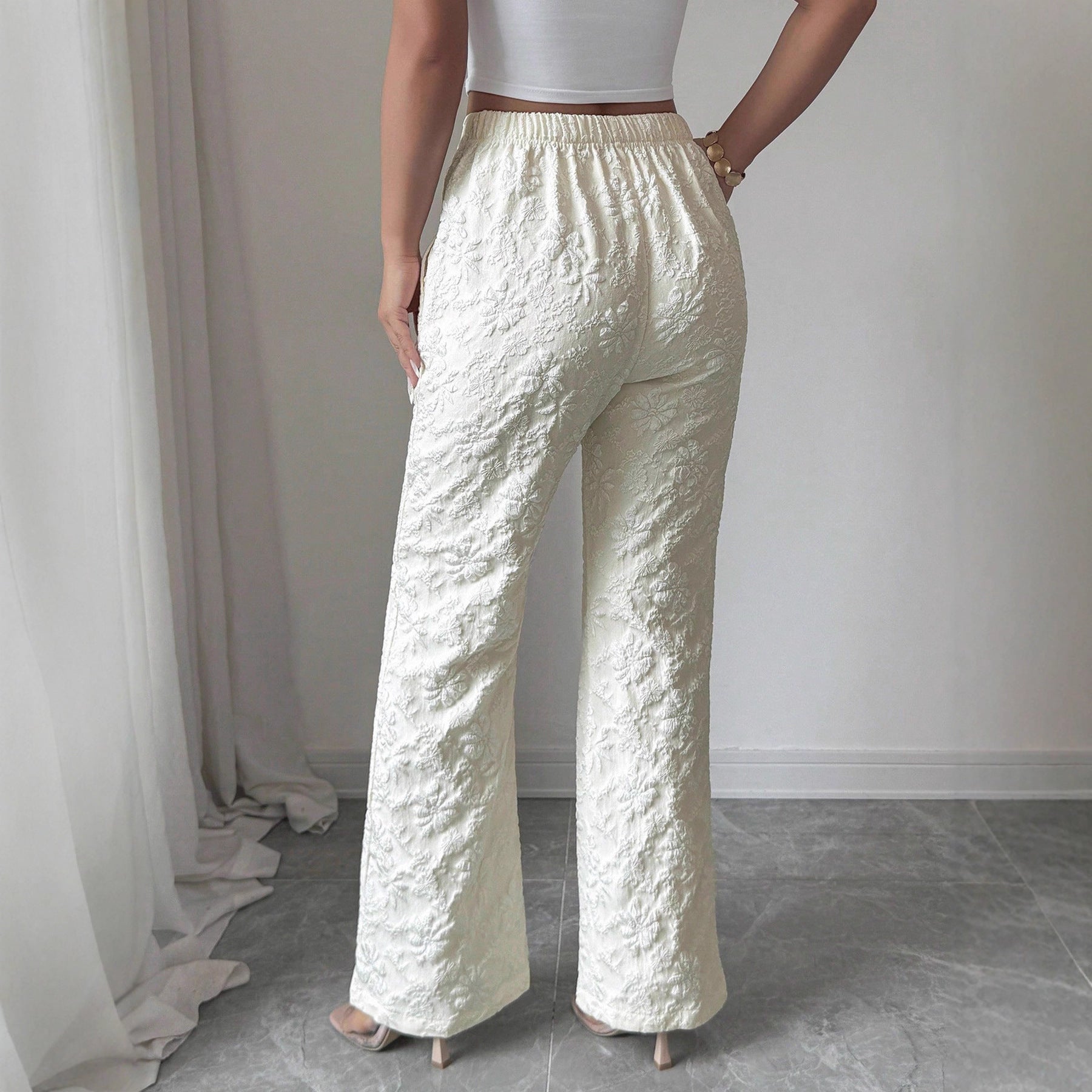 Women's Pants Fashion Mid-waist Casual Floral