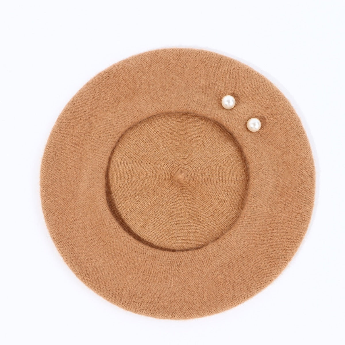 Woolen Large Pearl Decoration Beret Women's Fall Winter Fashion
