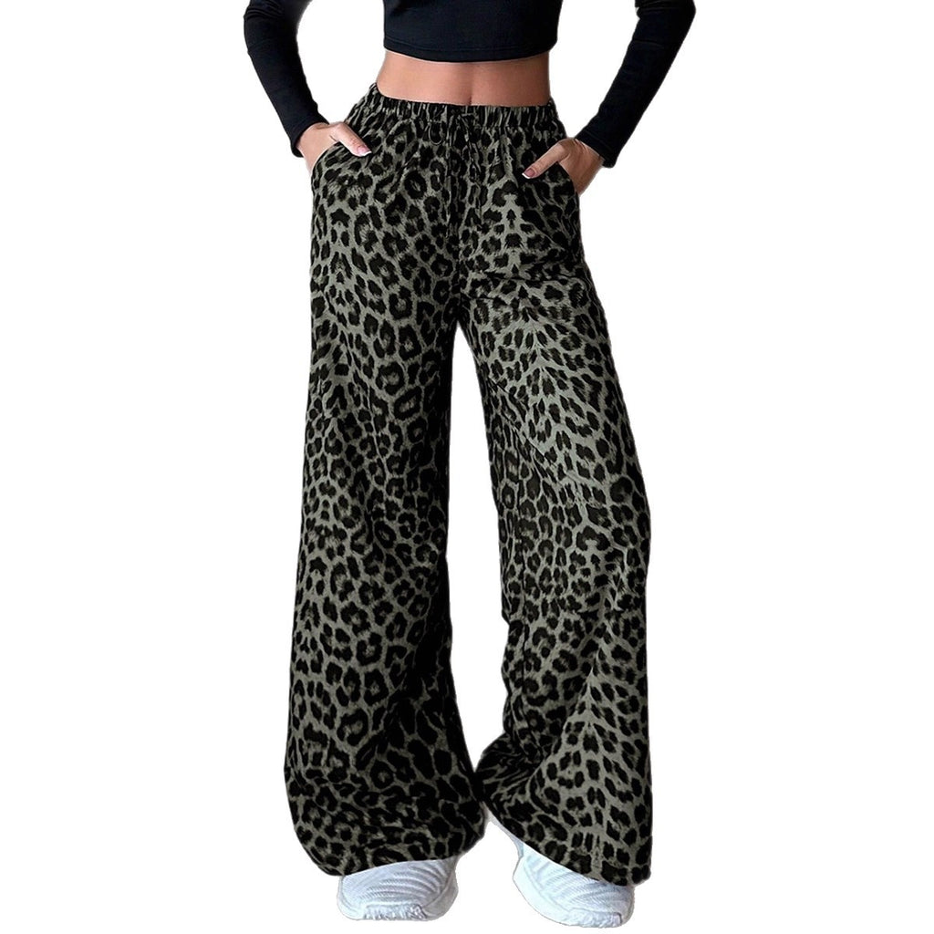 Leopard Pants Clothing Satin Casual Pants