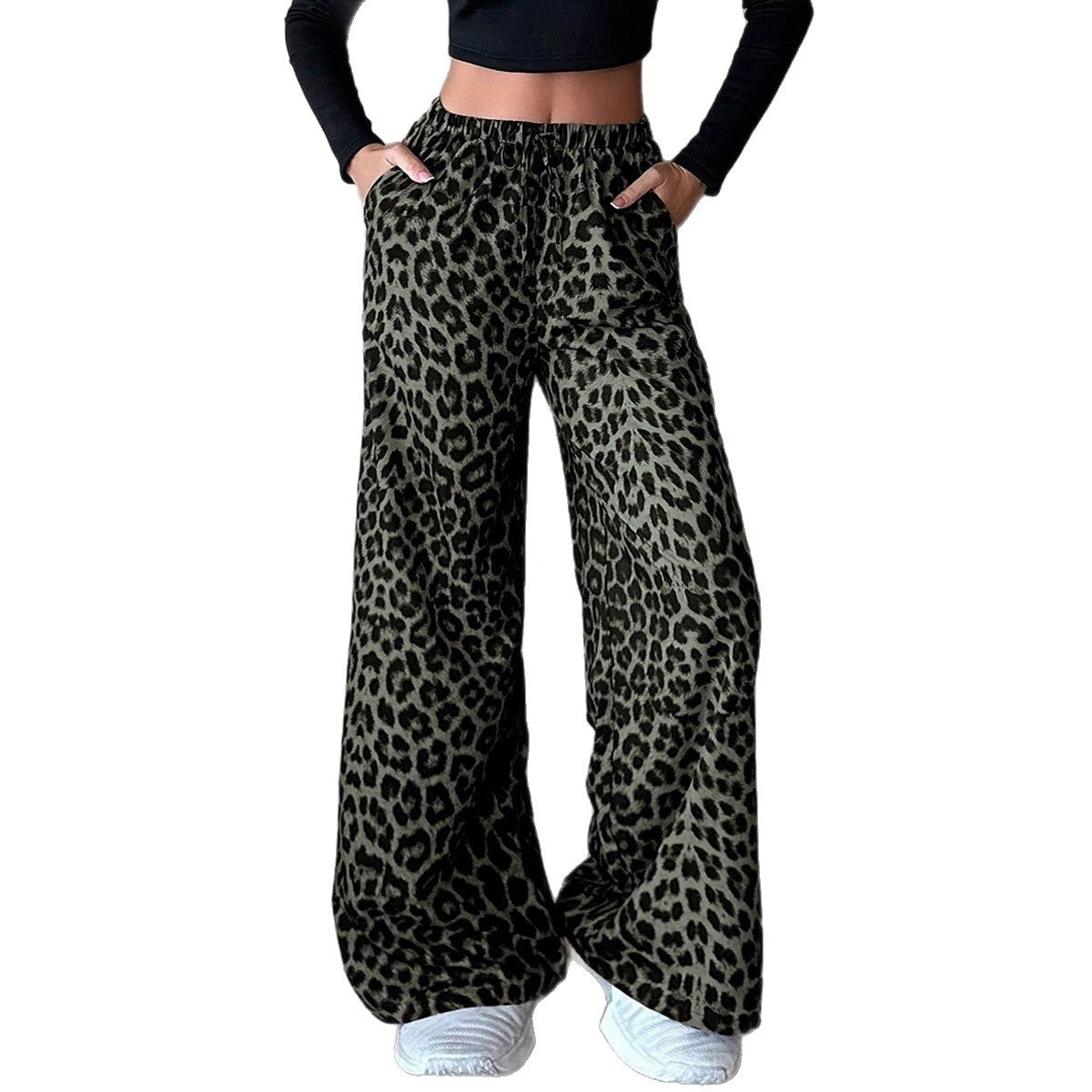 Leopard Pants Clothing Satin Casual Pants