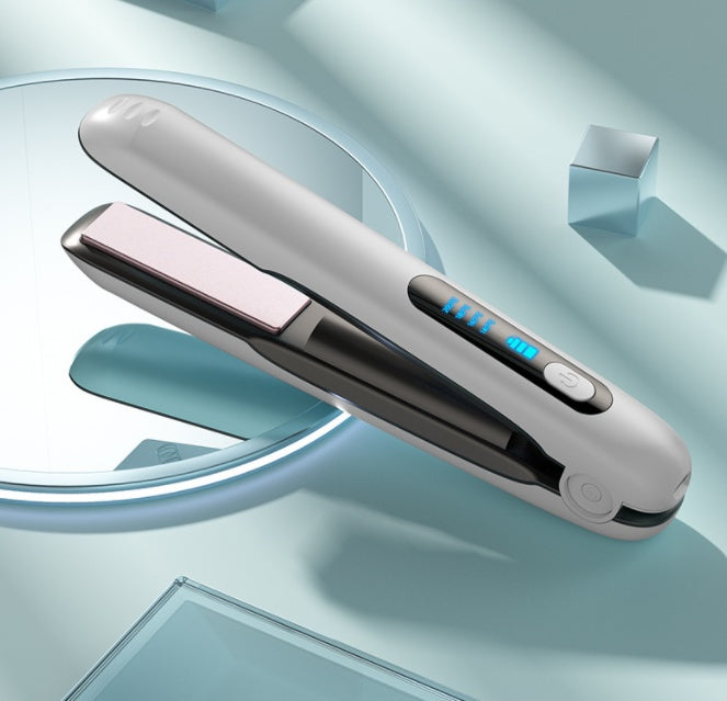 Wireless Hair Straightener Flat Iron Mini 2 IN 1 Roller USB Portable Cordless Curler 4 Levels Dry And Wet Uses