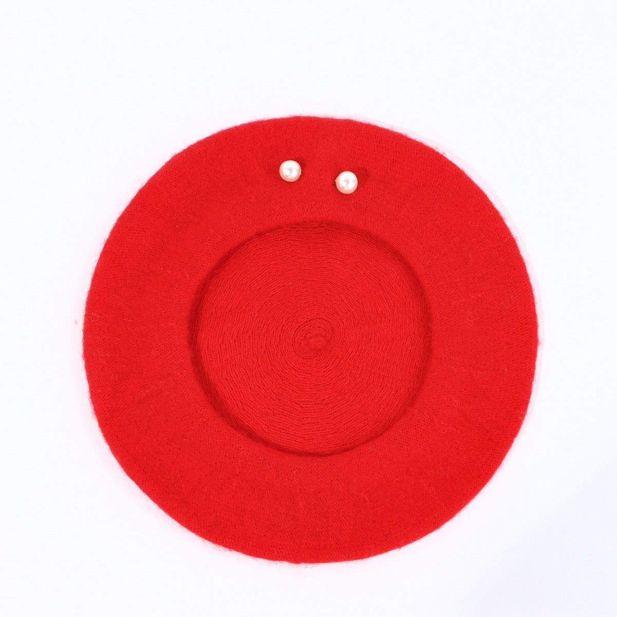 Woolen Large Pearl Decoration Beret Women's Fall Winter Fashion