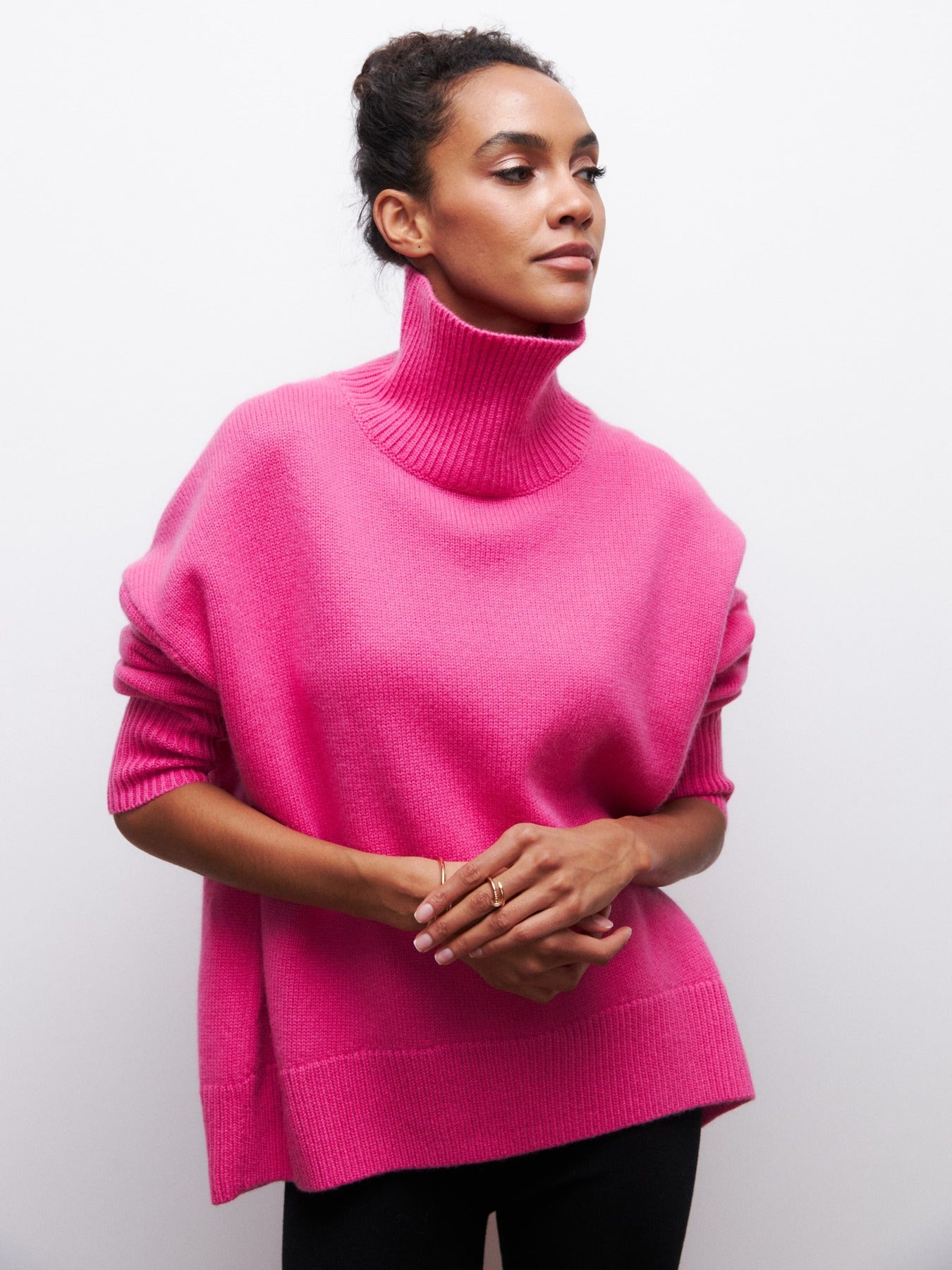 Winter Turtleneck Sweater Ins Solid Color Long Sleeve Pullover Top Women's Clothing