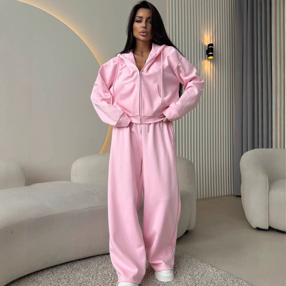 Hoodie Lace-up Trousers Two-piece Set