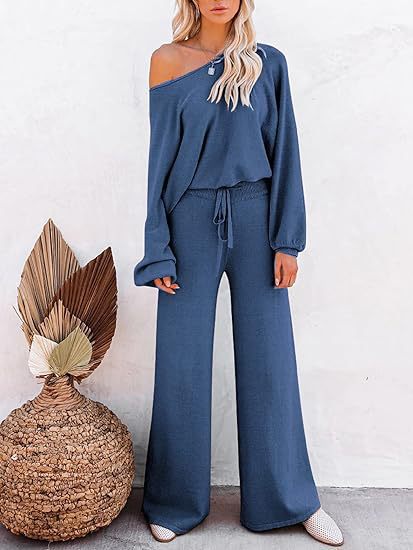 Set Casual Solid Color Long-sleeved Trousers Two-piece