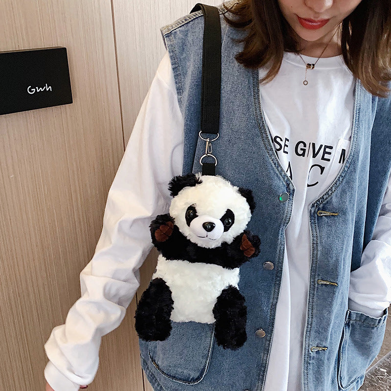 cute plush panda bag cartoon shoulder bag