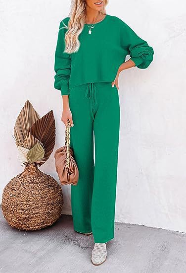Set Casual Solid Color Long-sleeved Trousers Two-piece