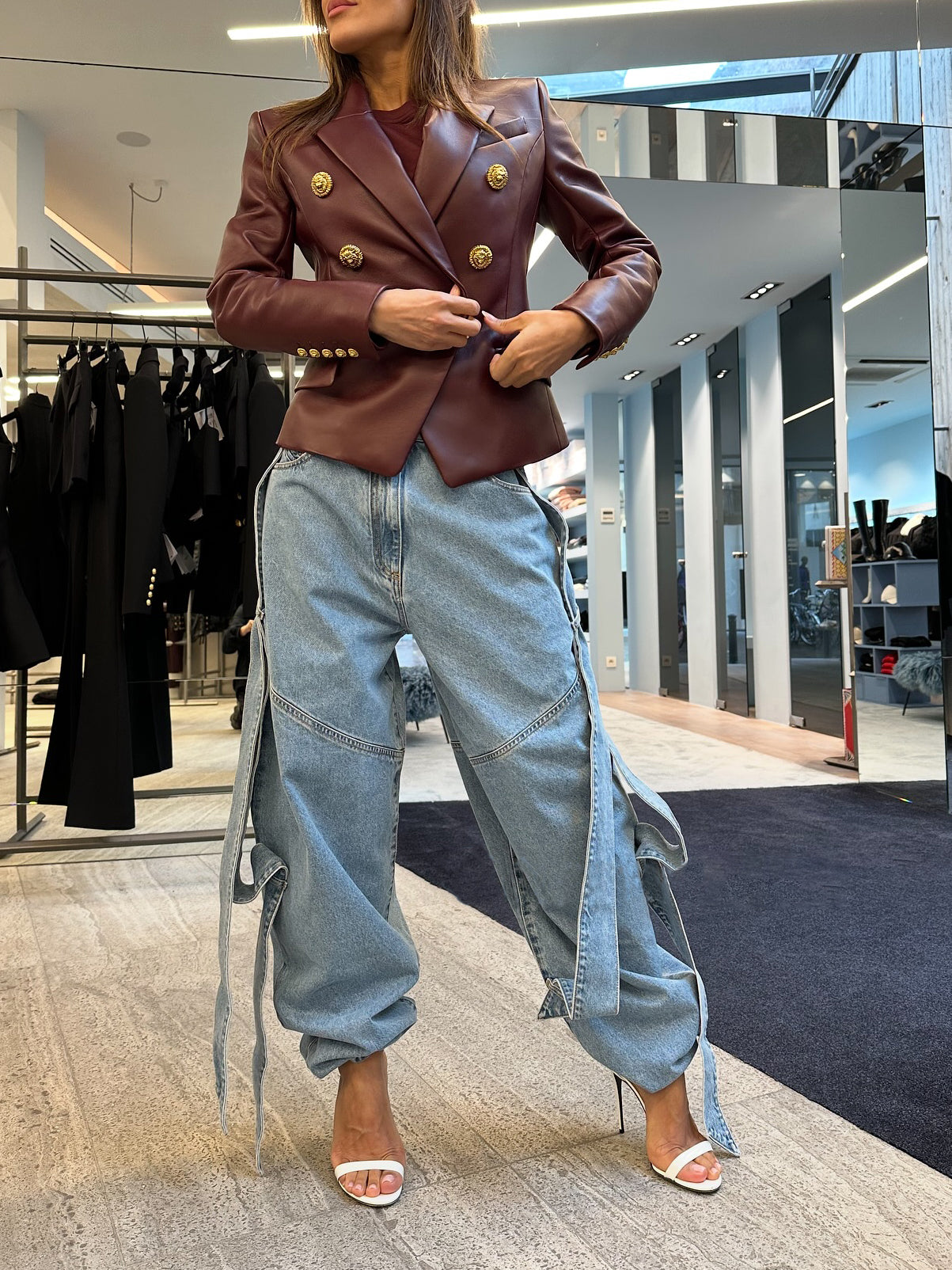 Pants Light Blue Denim Wide-Leg
