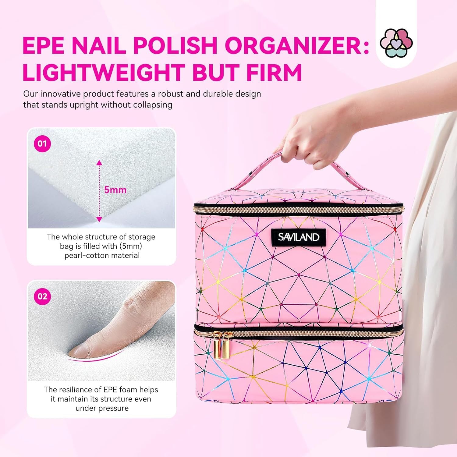 Travel Cosmetic Bag Nail Polish Portable