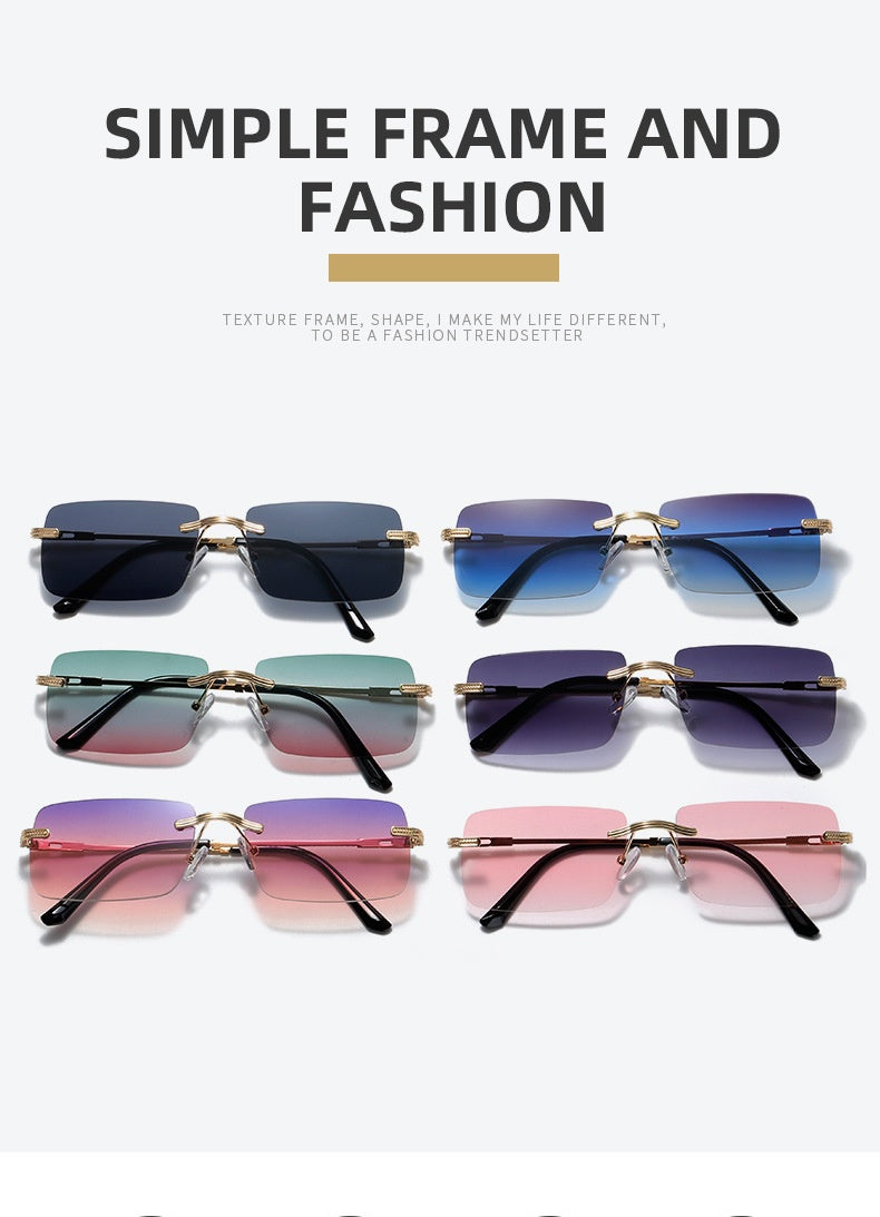 Sun GlassesFrameless Personality Square Sea
